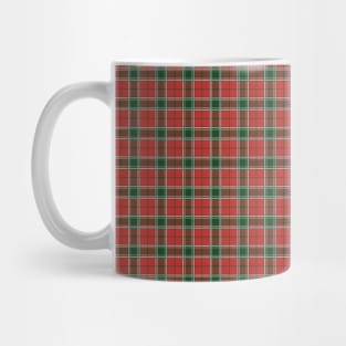 Christmas Red and Dark Green Tartan with Double White Lines Mug